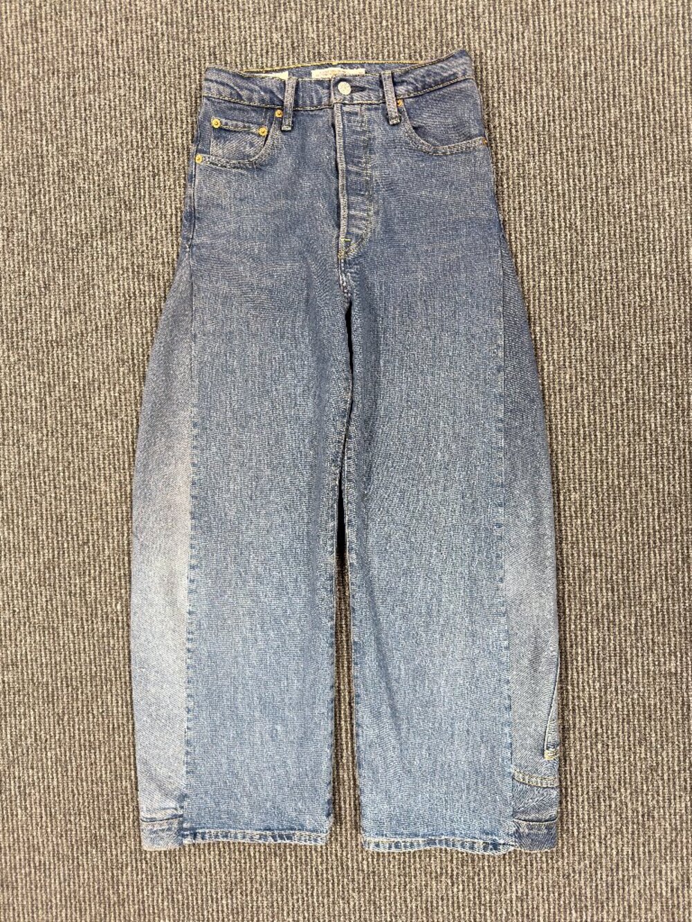 Levi's Reworked Upcycled Barrel Leg Jeans - Organic Dye Curved Denim 26